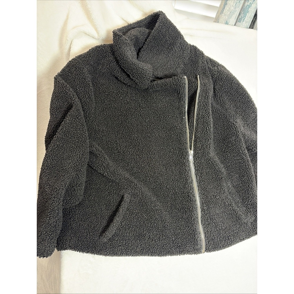 Bloomchic Women's Teddy/Sherpa Full‎ Zip Closure Jacket Size 14-16 Black Lined